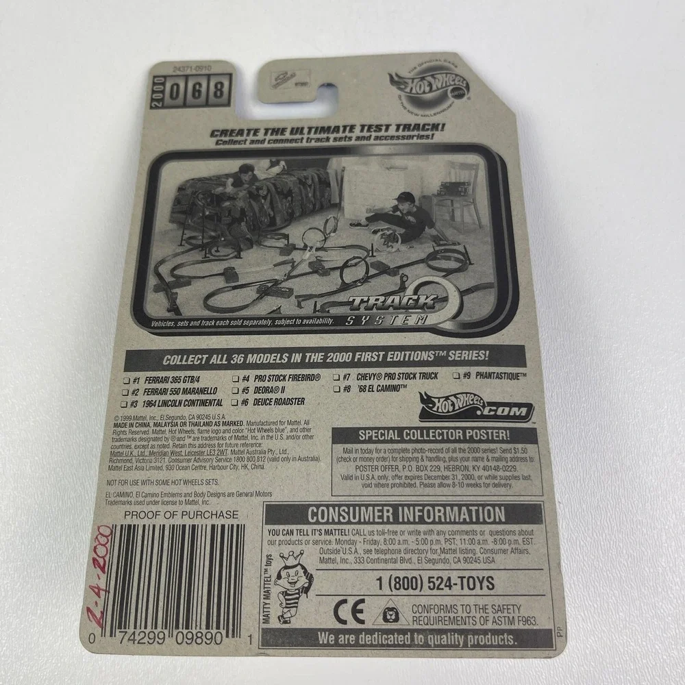 Hot Wheels 2000 First Editions 8 Of 36 White 68 El Camino